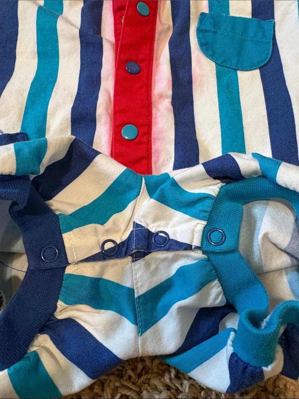 Vintage 90s Gymboree Bubble Striped Infant Romper size 6-12 months